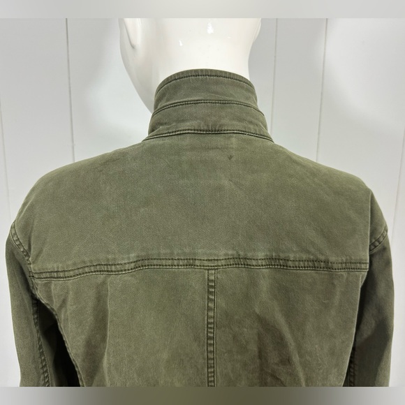 Lucky Brand Military Jacket M Cinched Waist Utility Army Olive Green Zip - Picture 8 of 13